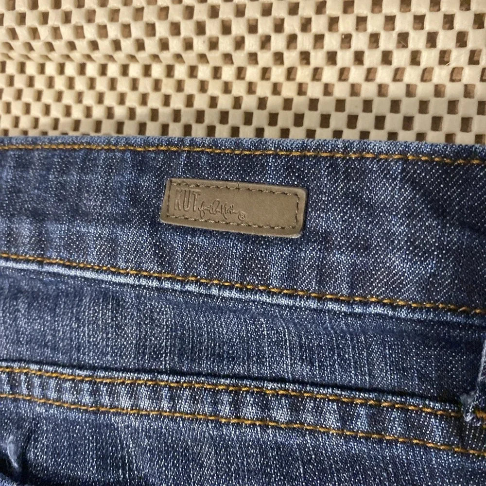 Kut from the Kloth Reese Jeans Womens 12 Blue Distressed Ankle Straight Leg - Picture 5 of 5